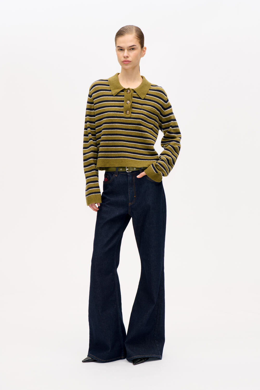 Cori polotrøje - Ivy Green Stripe